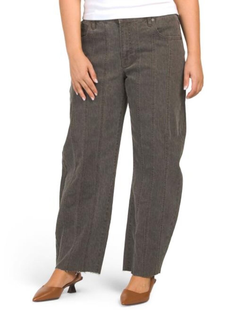 HIDDEN High Rise Seamed Barrel Jeans